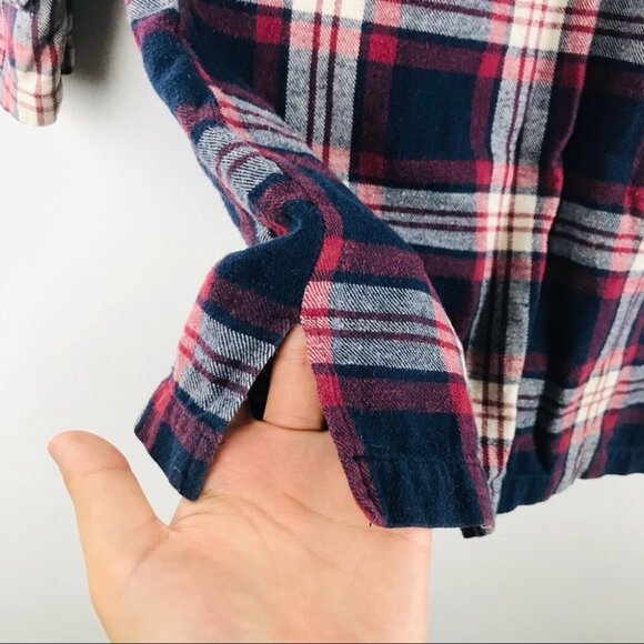 Only Plaid Flannel Zip Up Shirt Women size 34 - Picture 15 of 15